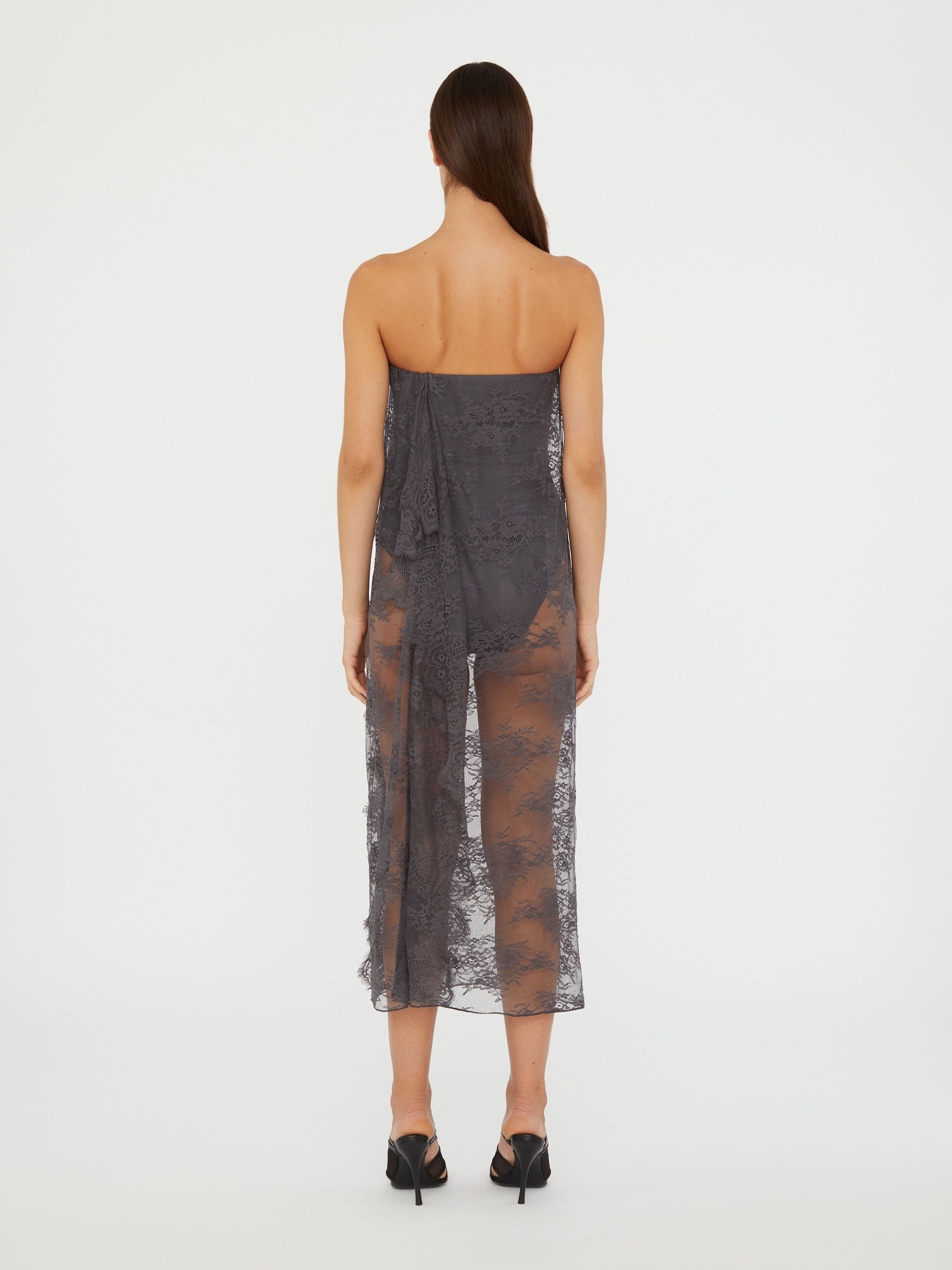 Floating Lace Strapless Dress