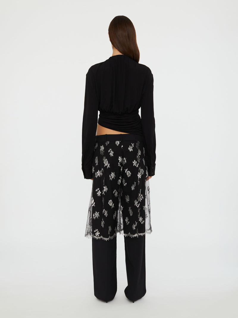 Lavalliere Draped Jersey Long Sleeve Top - Image 5