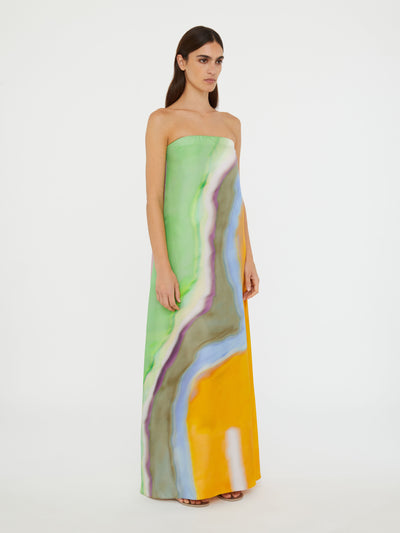 Aura Silk Strapless Dress