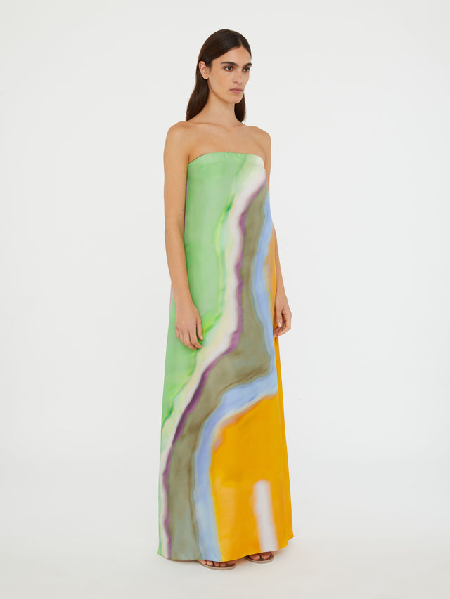 Aura Silk Strapless Dress