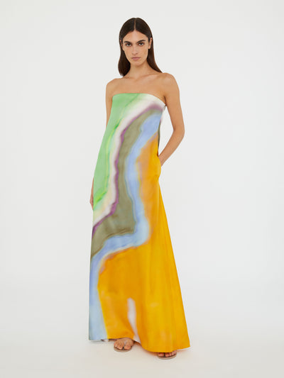 Aura Silk Strapless Dress