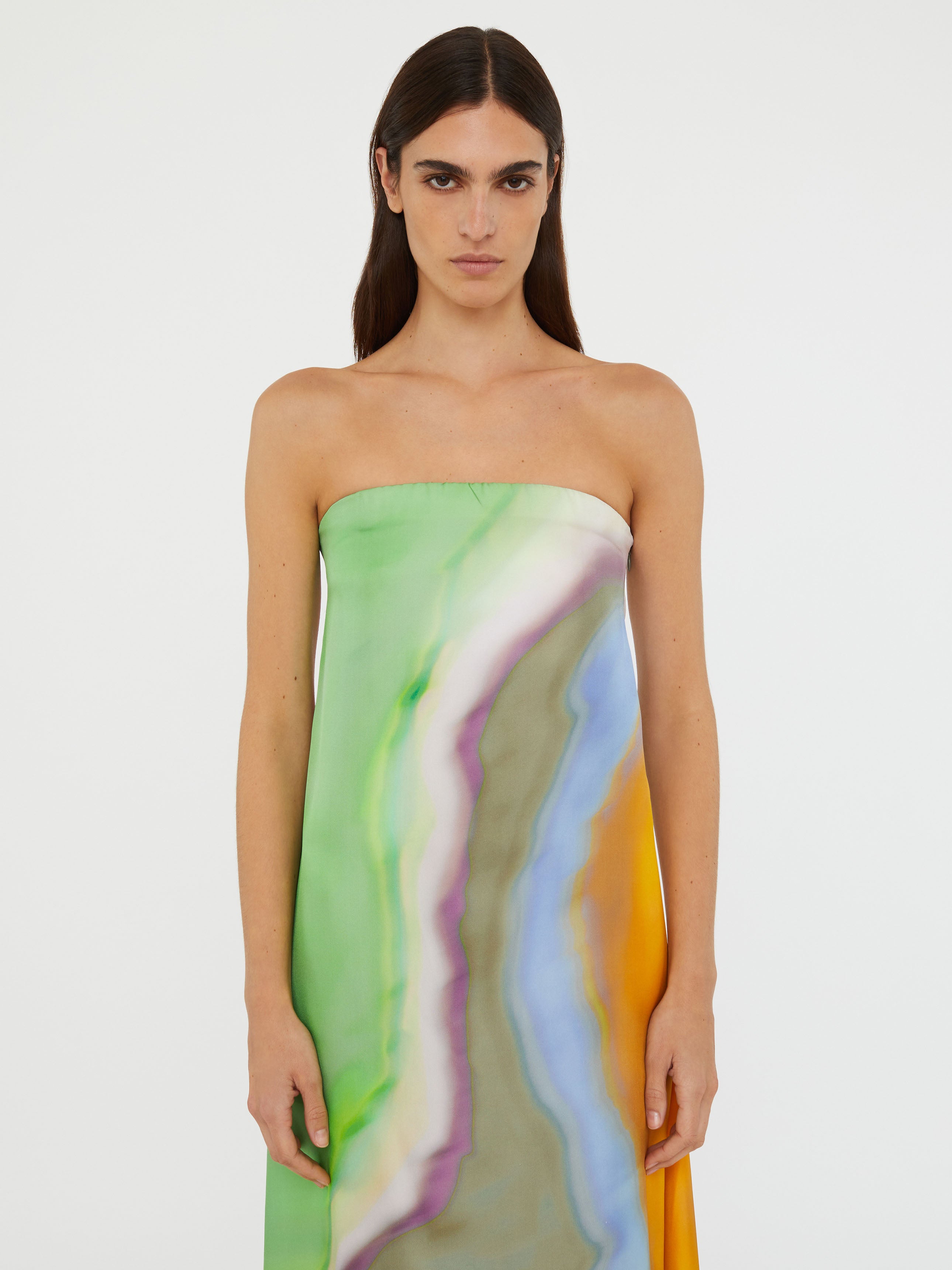 Aura Silk Strapless Dress
