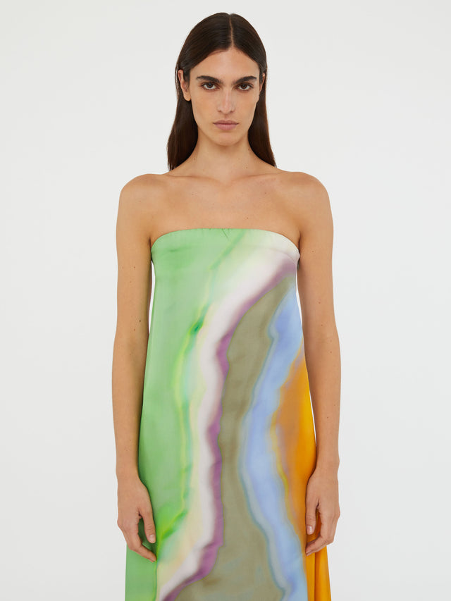 Aura Silk Strapless Dress
