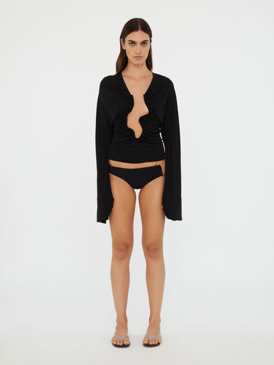 Ruched Crescent Side Brief