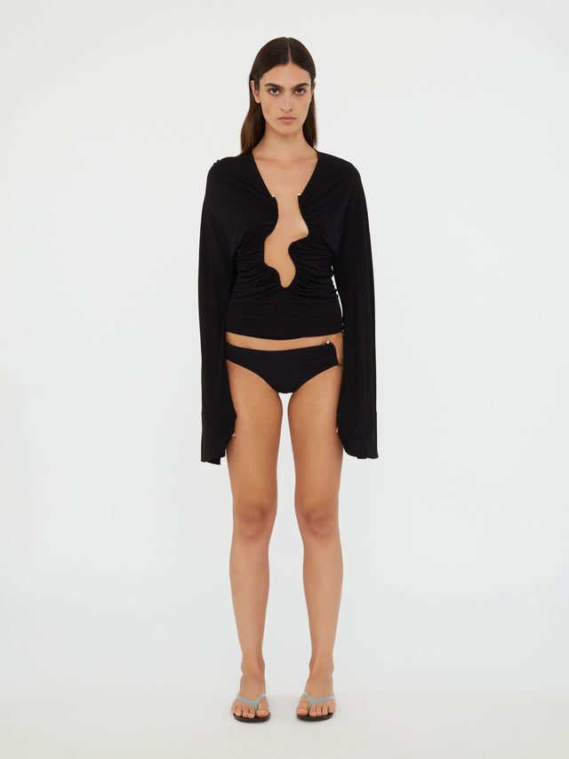 Ruched Crescent Side Brief