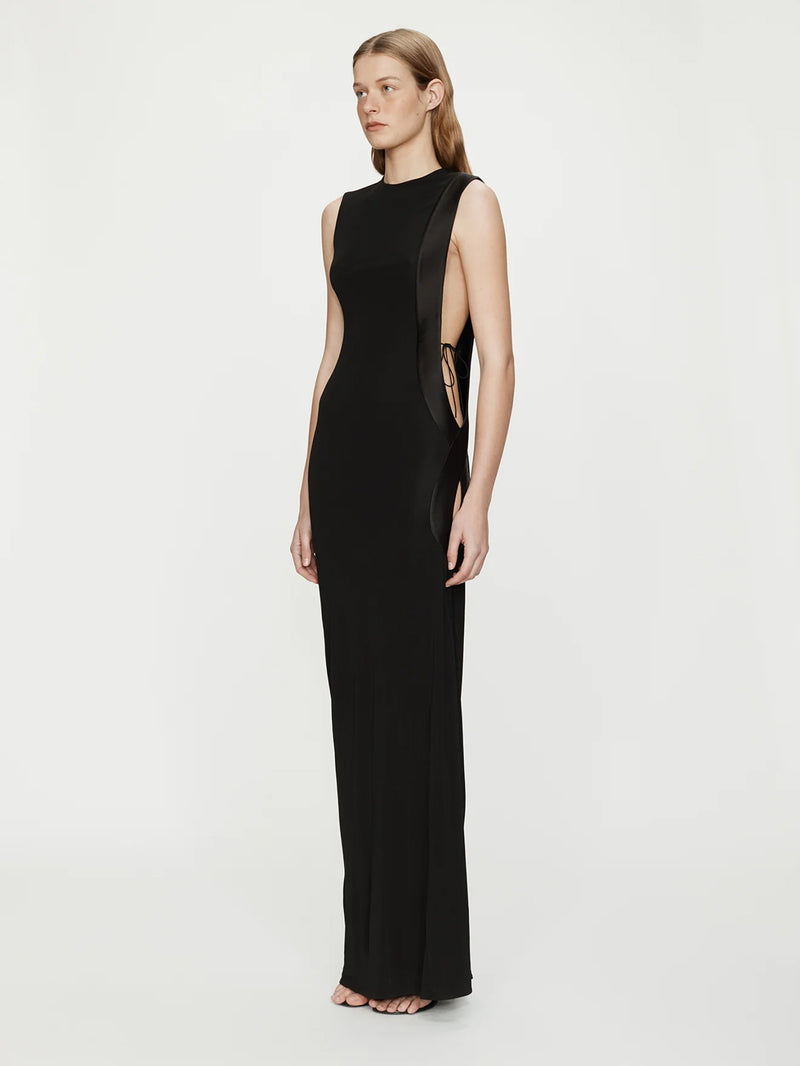 Infinity Cutaway Satin Trimmed Dress - Image 1