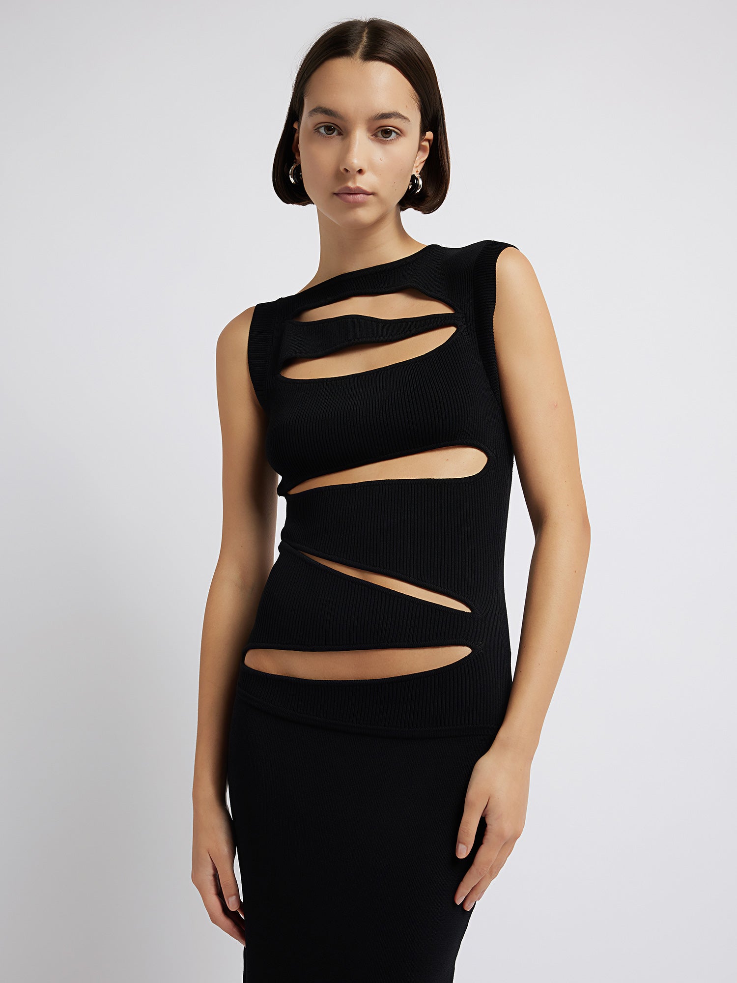 Slashed Knit Dress