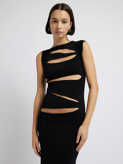 Slashed Knit Dress