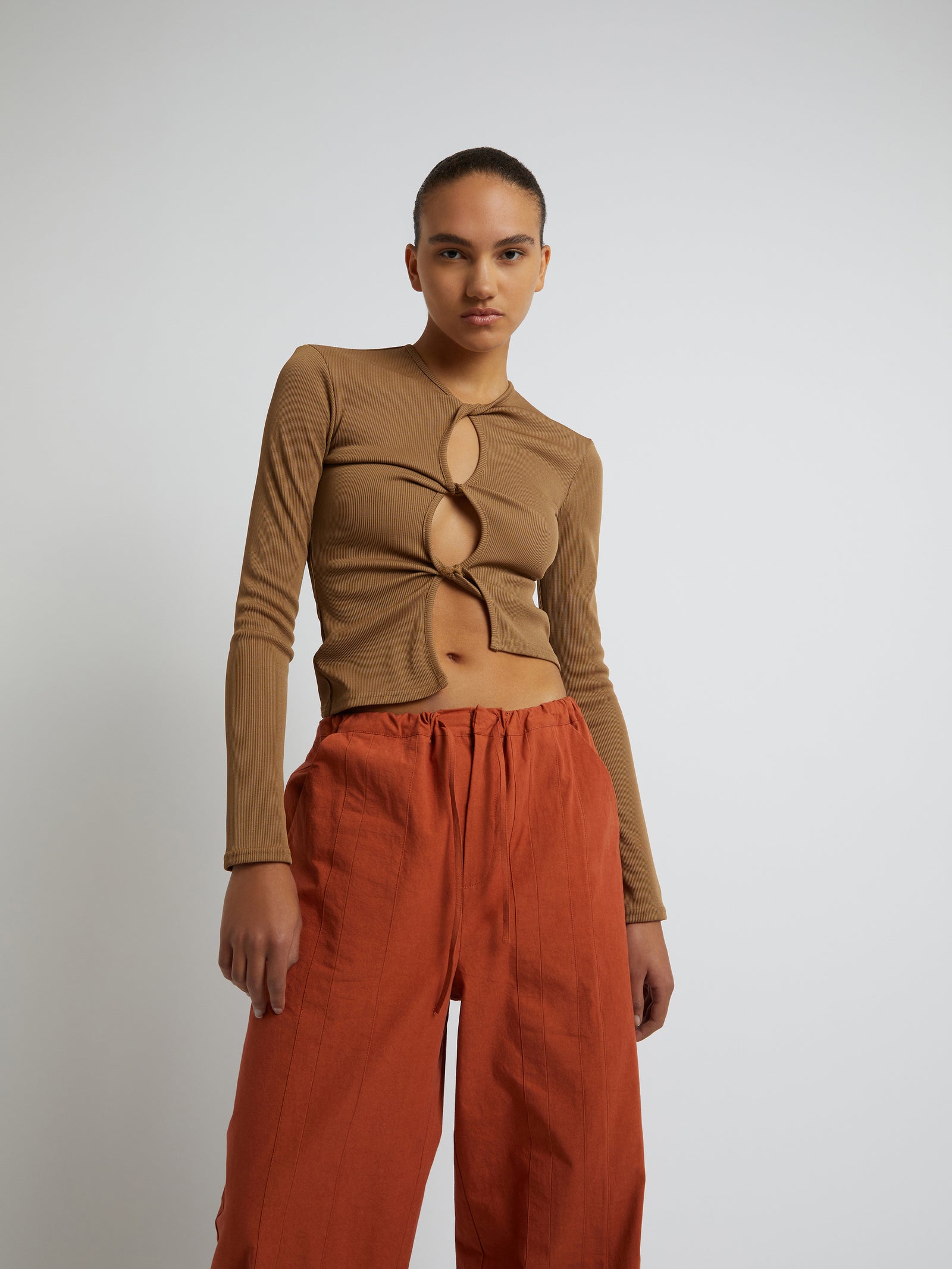 Open Twist Long Sleeve Top