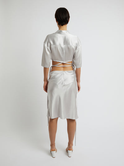 Short Sleeve Crop Tie Shirt