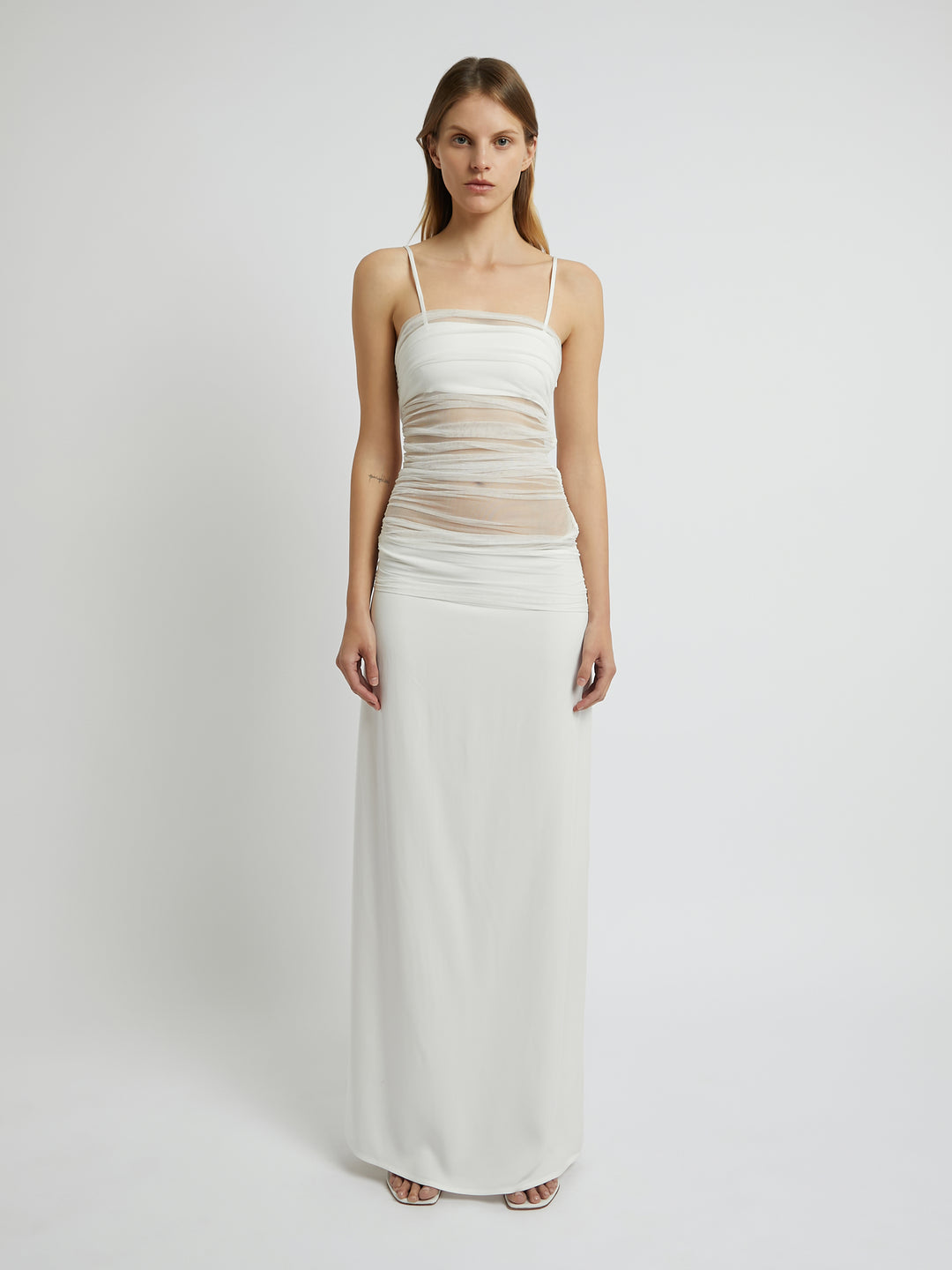 Contrast Sheer Panel Dress