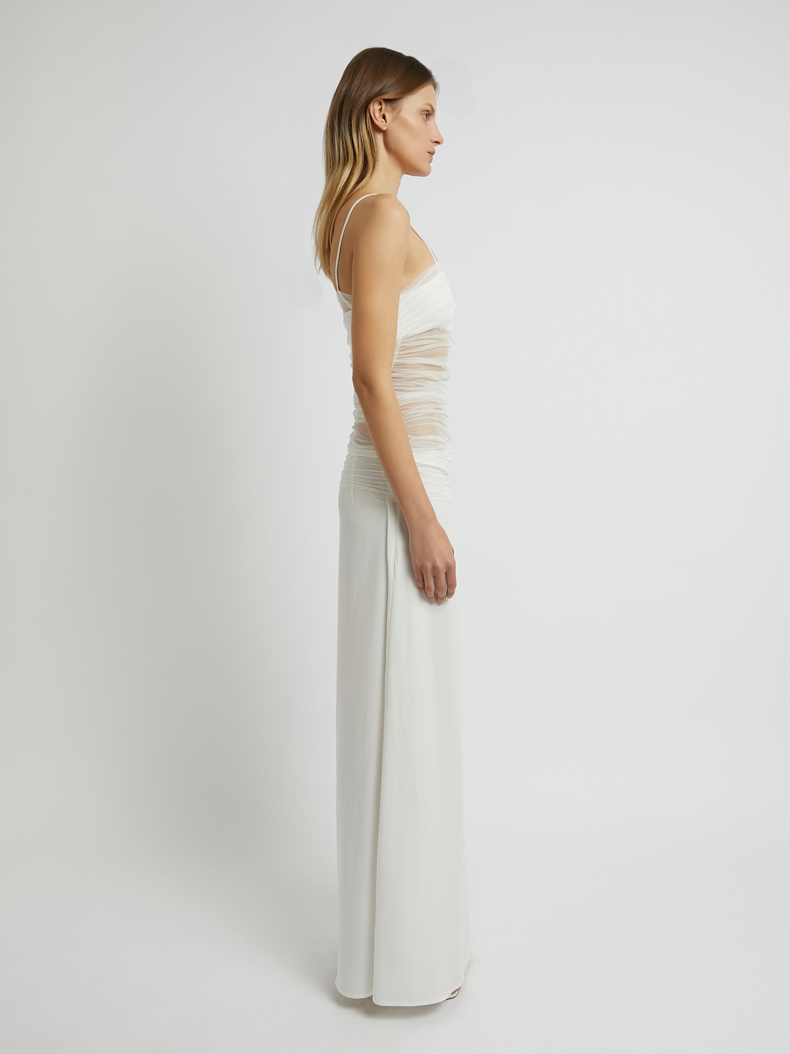 Contrast Sheer Panel Dress