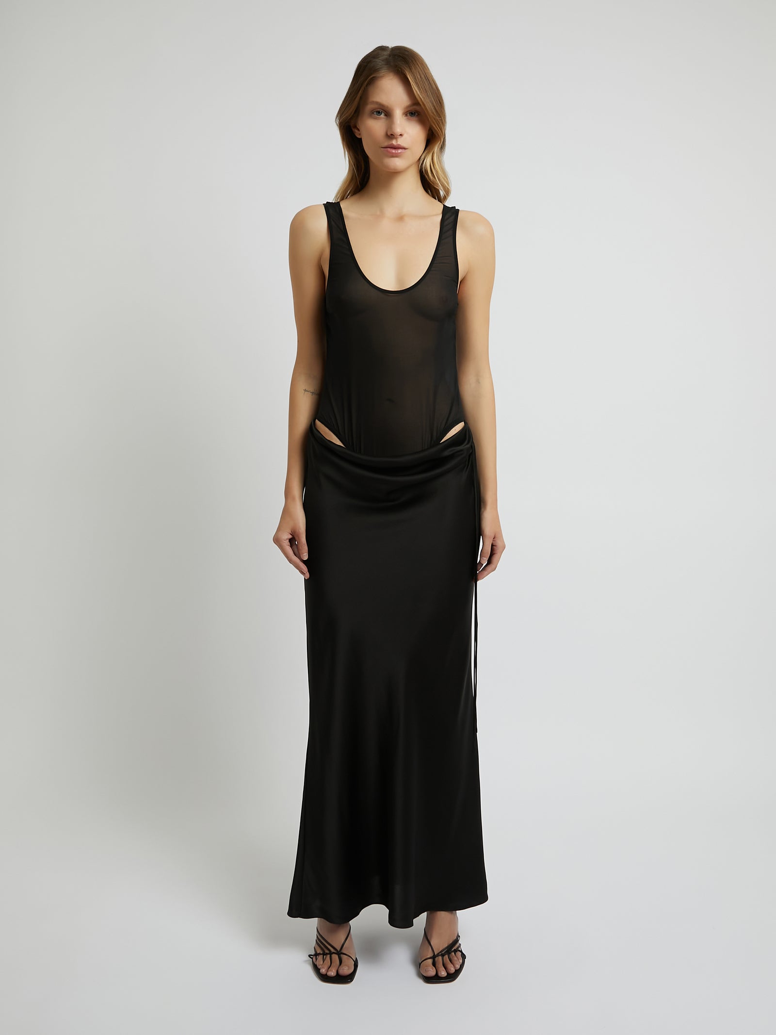 Sheer Torso Tank Dress