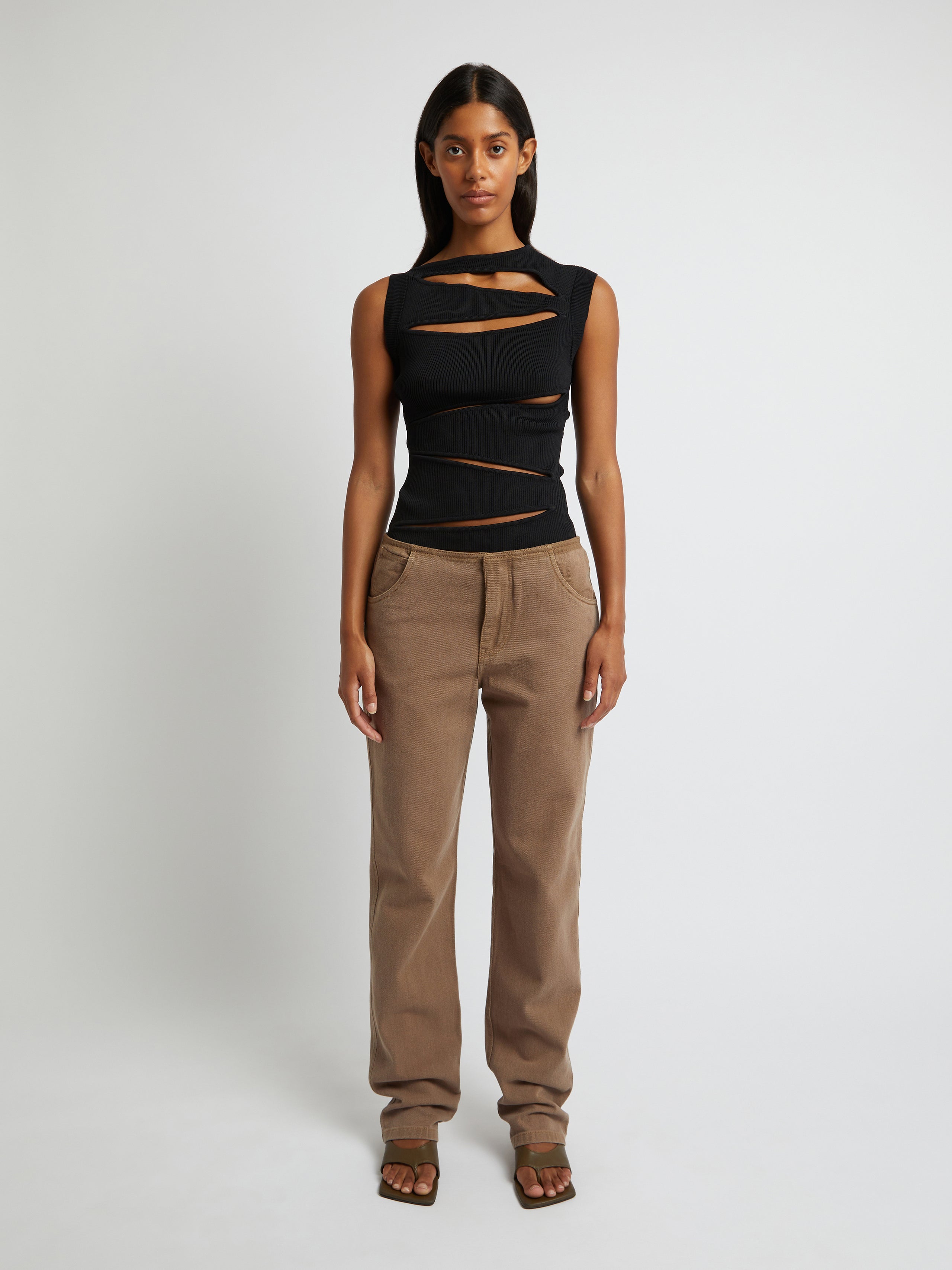 Slashed Knit Top