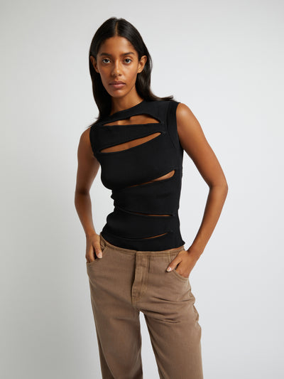 Slashed Knit Top