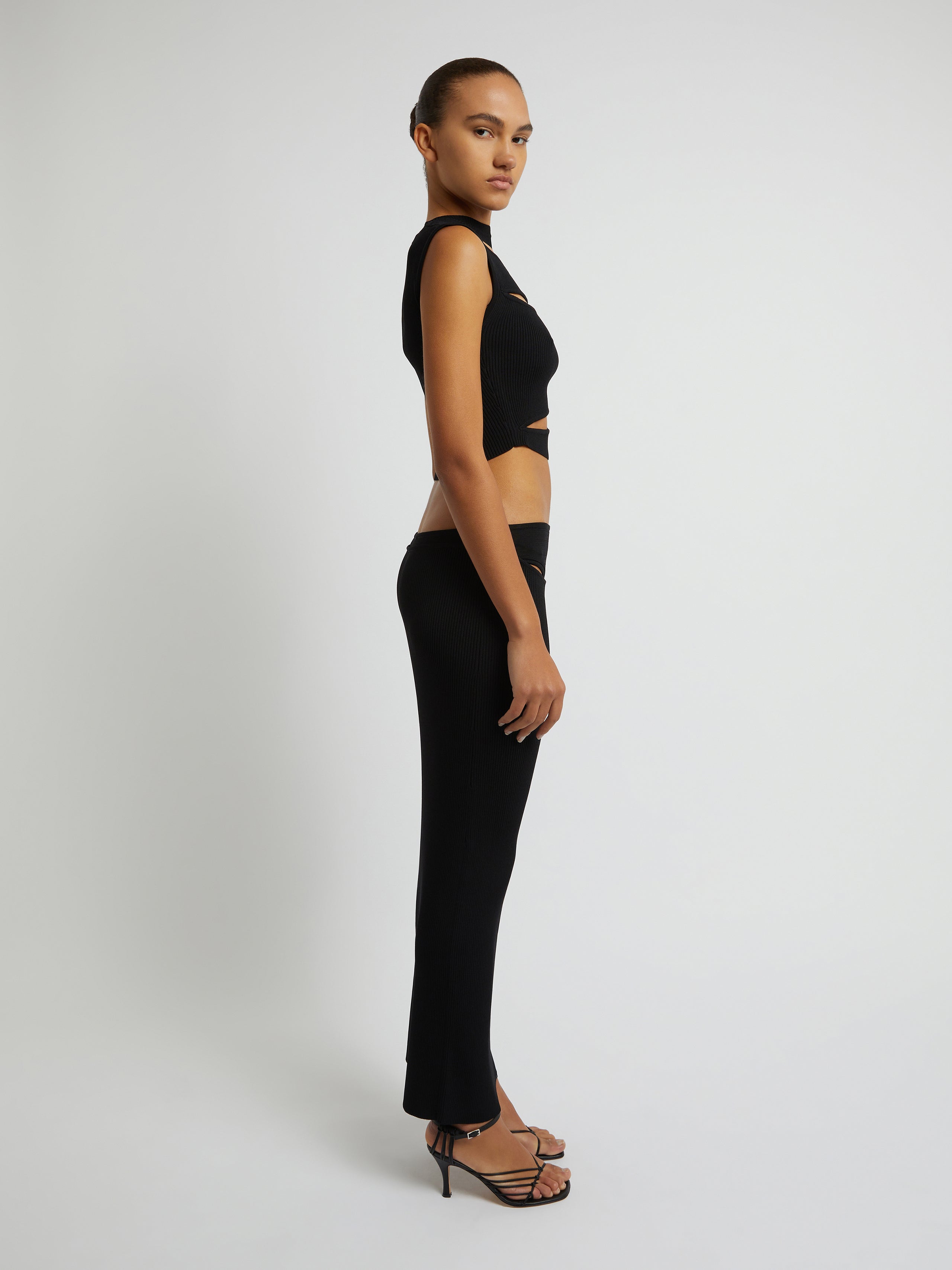 Slashed Knit Crop