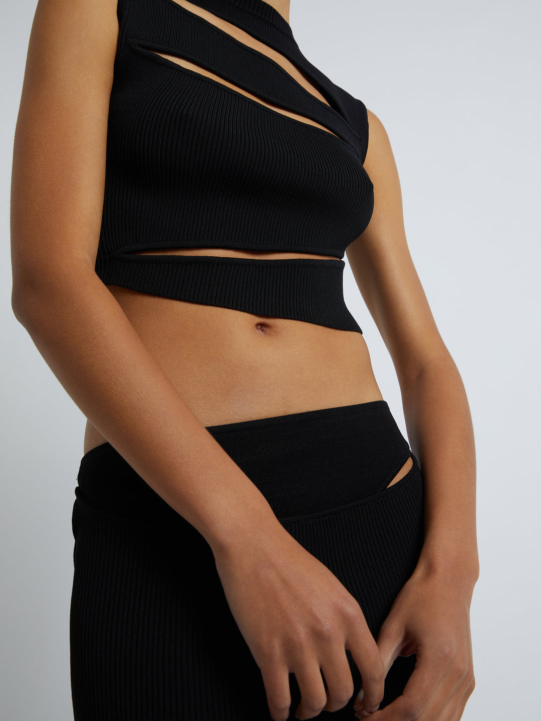 Slashed Knit Crop
