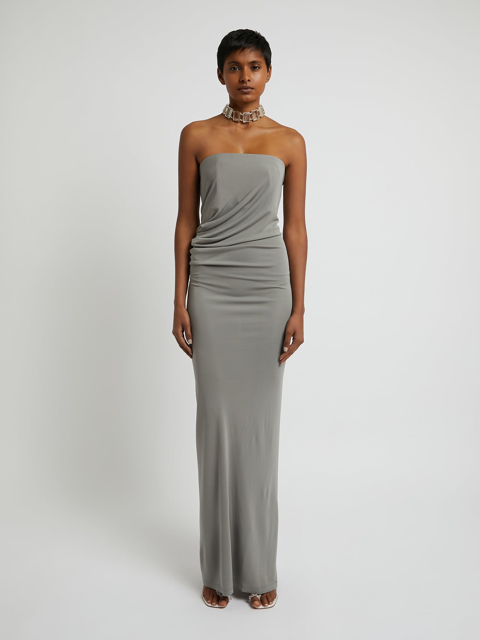 Strapless Ruched Dress