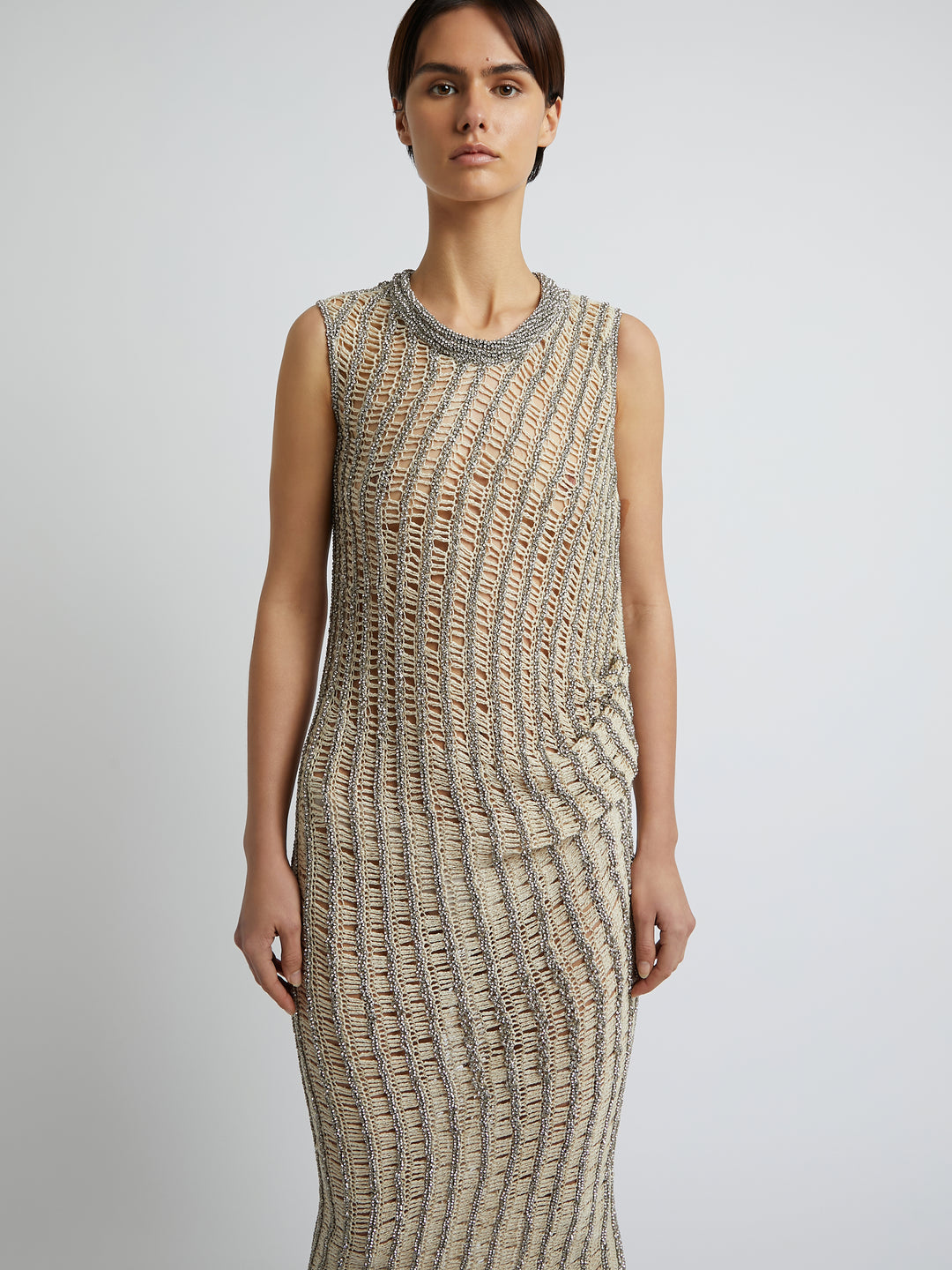 Crystal Crochet Column Dress
