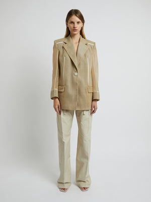 Tailored Transparency Graph Outlined Blazer