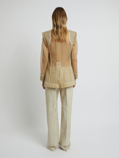 Tailored Transparency Graph Outlined Blazer