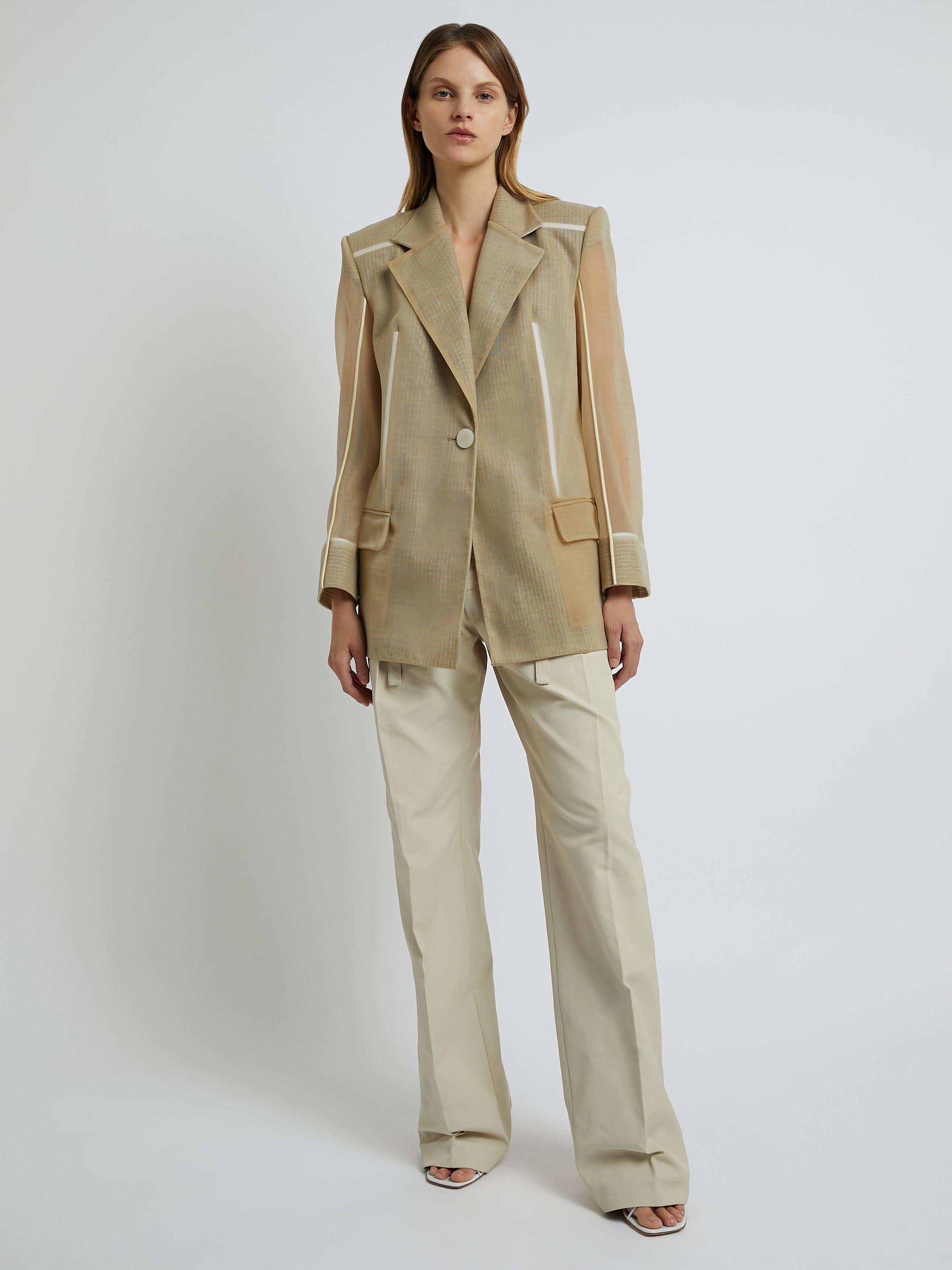 Tailored Transparency Graph Outlined Blazer