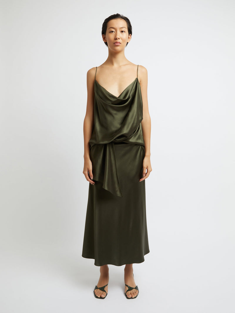 Verdant Falls Draped Bodysuit