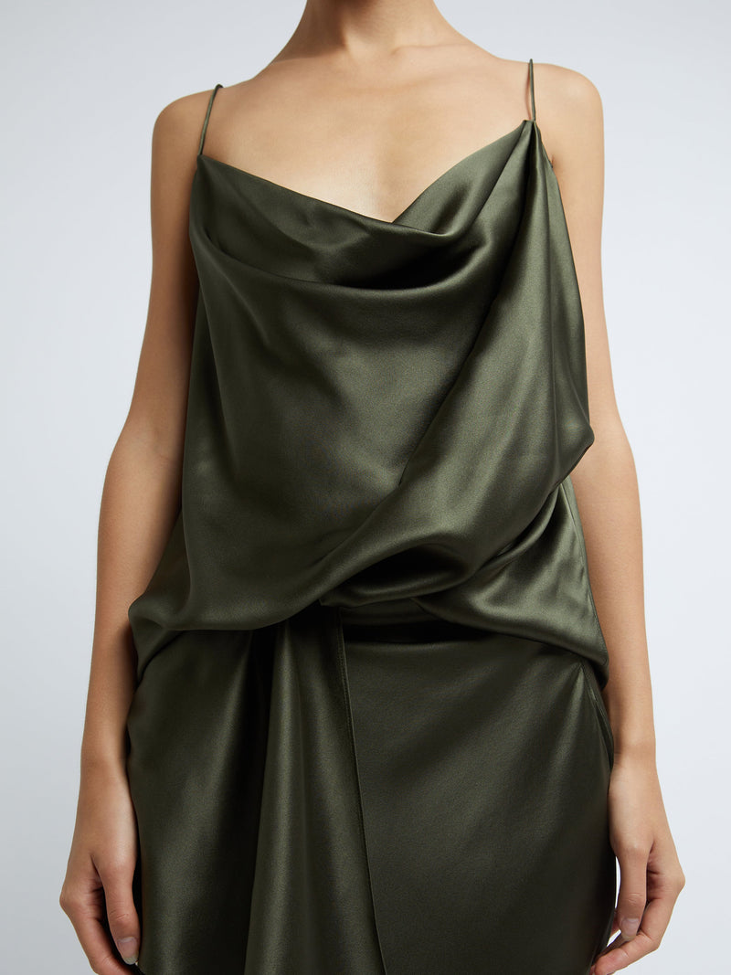 Verdant Falls Draped Bodysuit